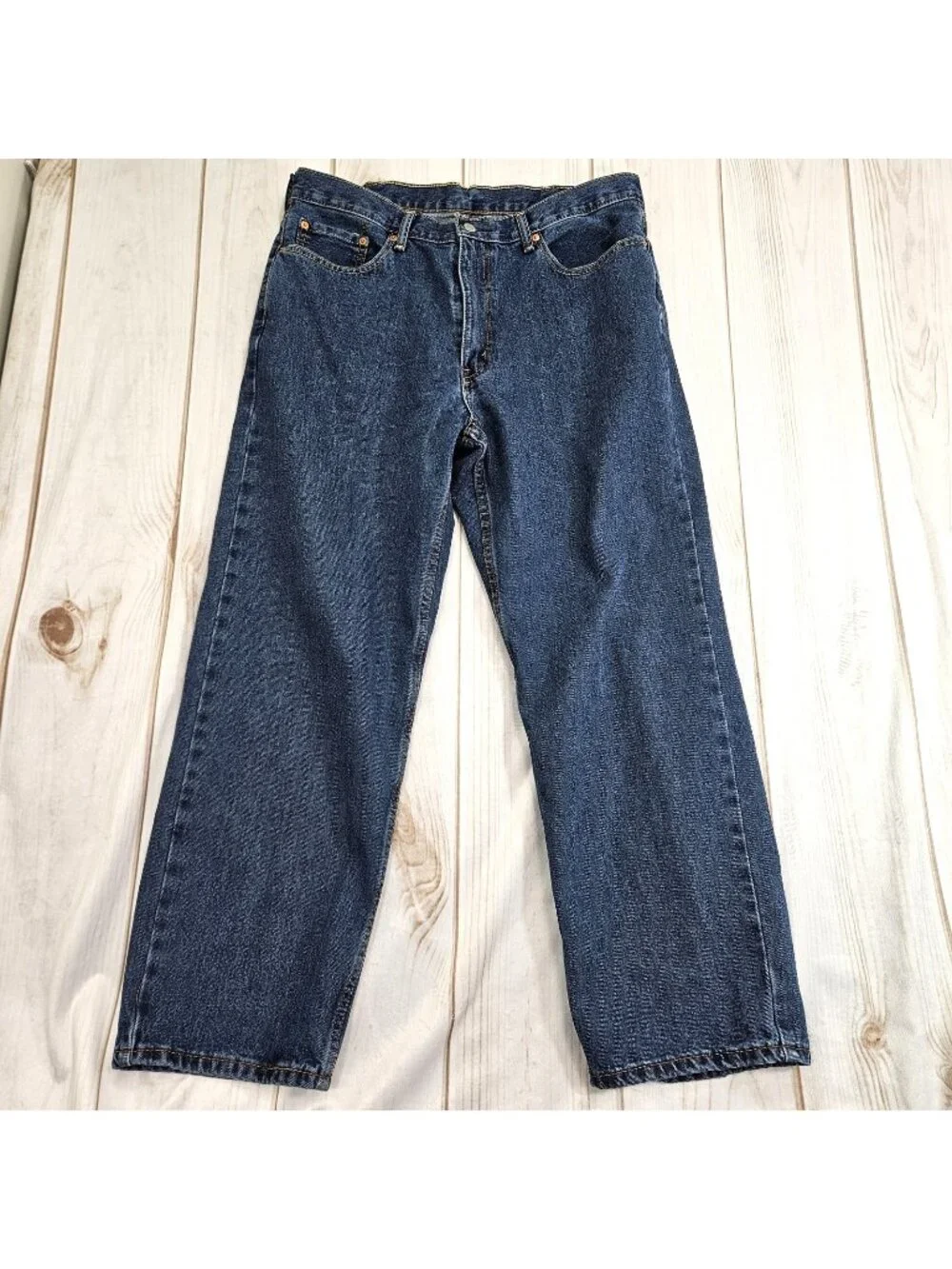 LEVI'S 550 Relaxed Fit Jeans Dark Wash Red Tag Size 38 x 30 Blue Denim Classic
